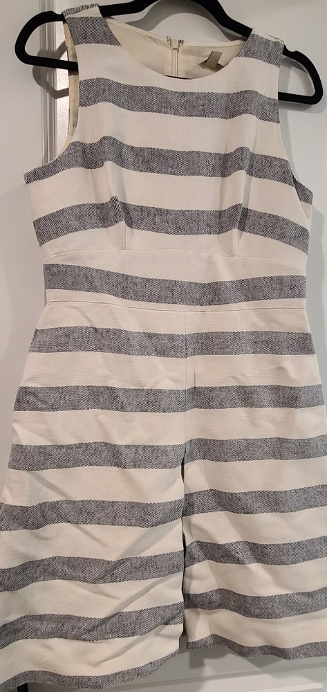 J Crew linen stripe dress size 6